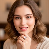 Anneau Gaurosa Femme Fantasy in Argent Moissanite 50001551 - 50001551